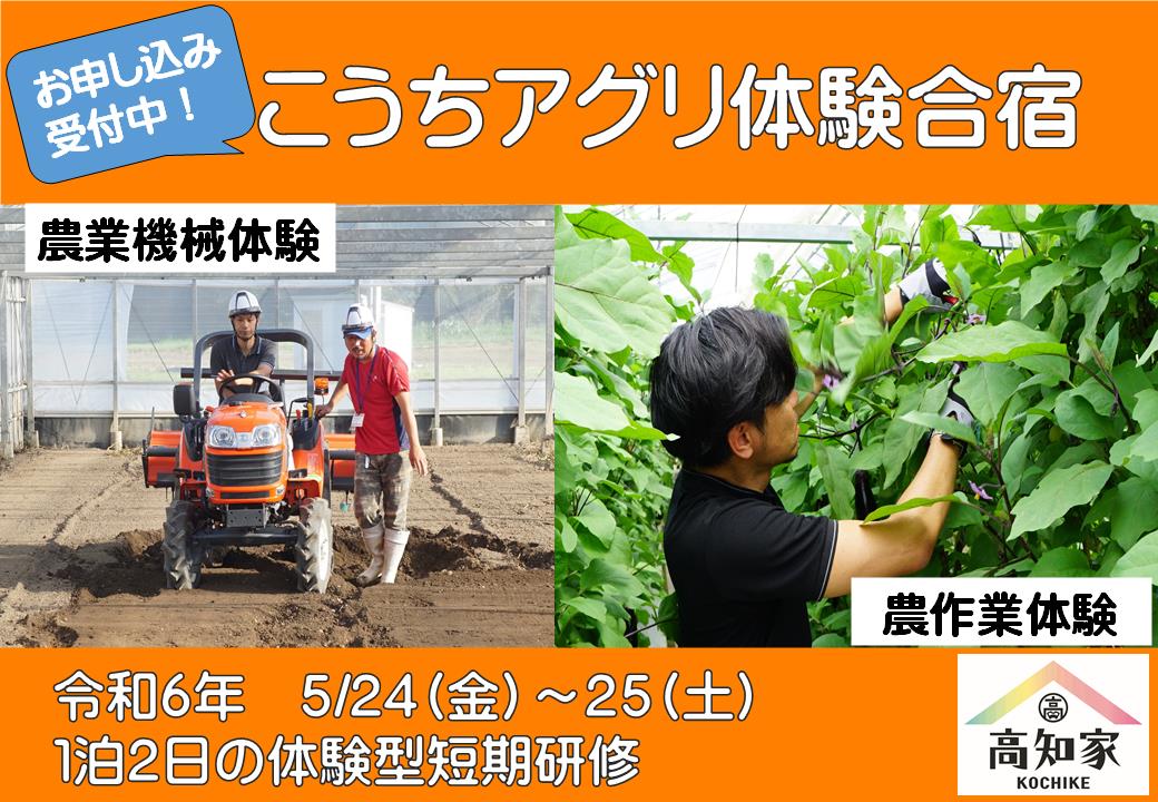 【参加者募集】令和６年度第１回こうちアグリ体験合宿のご案内