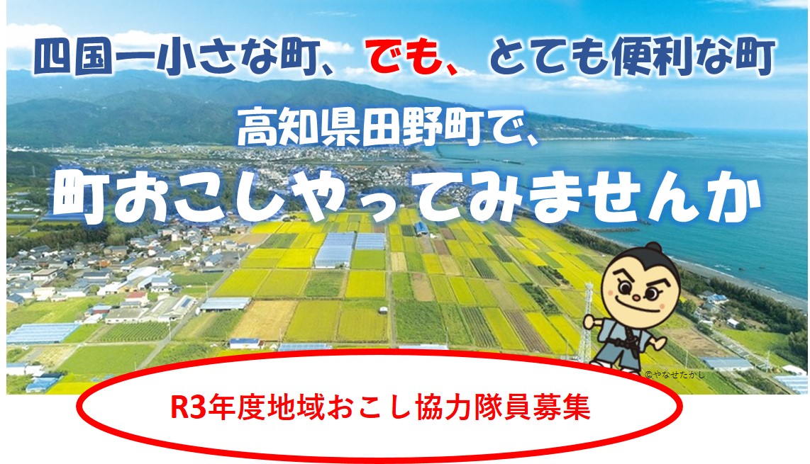 【田野町】『空き家・空き店舗活用／情報発信／農業振興』地域おこし協力隊を募集中！