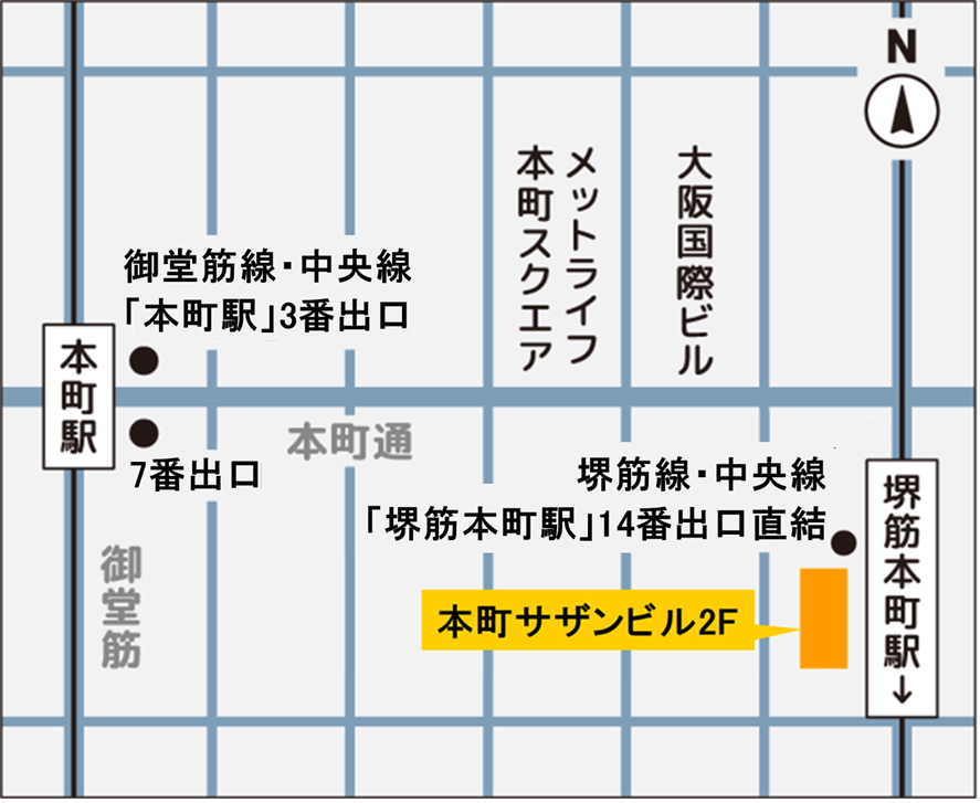 大阪窓口の地図